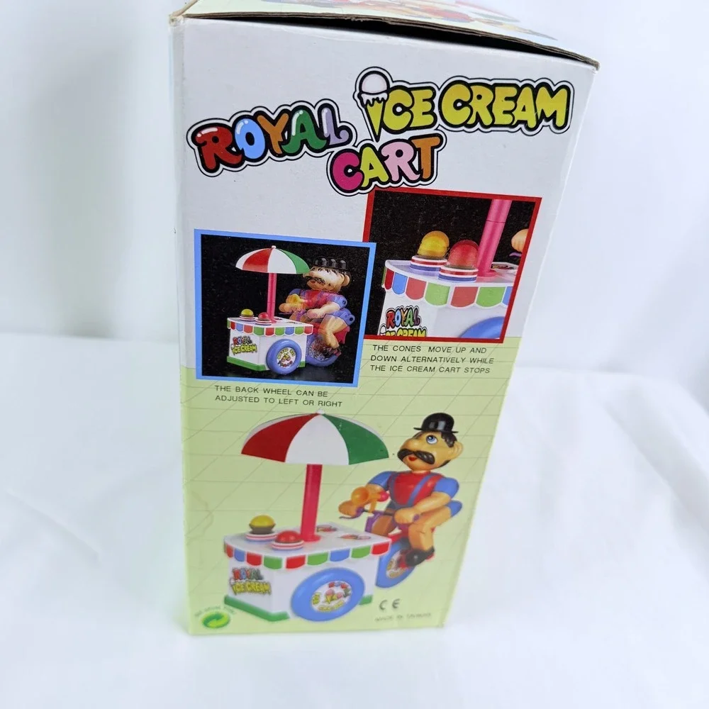 1993 Yeh Su Toys Royal Ice Cream Cart Wind Up Toy YEH-9303 in Box‎ Tested Works